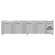 Continental Refrigerator DRA118NSS 118"W Five Door Stainless Steel Designer Line Refrigerated Base Worktop Unit
