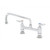 T&S Brass B-2280-CR Swivel Sink & Double Pantry Faucet 8" deck mount 12"