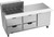 Beverage Air SPED72HC-12M-4 72" W Three-Section One Door Mega Top Refrigerated Counter