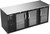 Beverage Air BB78HC-FG-B 78" W Black Stainless Steel 3 Glass Doors Refrigerated Food Rated Back Bar Storage Cabinet - 115 Volts