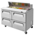 Turbo Air TST-48SD-D4-N 48.25" W Two-Section Four Drawer Super Deluxe Sandwich/Salad Unit