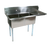 John Boos E2S8-1620-12R18 40" - 53" 18-Gauge Stainless Steel Two Compartment Right Drain E-Series Sink 12" Deep