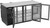 Beverage Air BB72HC-G-PT-B 72" W Black Galvanized 6 Glass Doors Refrigerated Back Bar Pass-Thru Storage Cabinet - 115 Volts