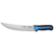 Winco KSTK-103 10" Black and Blue Hollow Ground Edge Sof-Tek Cimeter Knife with TPR Handle
