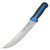 Winco KSTK-103 10" Black and Blue Hollow Ground Edge Sof-Tek Cimeter Knife with TPR Handle