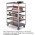 Lakeside 465 51.38" W Stainless Steel 8-Shelf 1 Edges Down Open Tray Truck with Push Handle