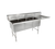 John Boos 3B18244-1D18R 3 Compartment Right Drain B Series Sink 76"W x 29-1/2"D x 44"H