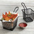 American Metalcraft FRYB433 Stainless Steel Black Rectangular Mini Fry Basket