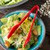 Carlisle 460605 6" L Plastic Red Carly Salad Tongs