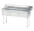 Advance Tabco FE-3-1515-X 50" W 18 Gauge Galvanized Base Special Value Fabricated Sink