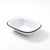 American Metalcraft EWB8 16 Oz. Metal White With Blue Rim Oblong Enamelware Bowl