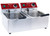 Admiral Craft DF6L2S 20 Lbs. Stainless Steel Dual Tank Electric Deep Fryer - 120 Volts