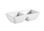 CAC China CN-2T10 10 Oz. Super White Porcelain Rectangular CN Divided Side Dish Plate (2 Dozen Per Case)