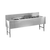 Glastender FSB-72L-S Stainless Steel Top Front Ends & Legs Right Drain Underbar Sink Unit 72" x 24"