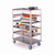 Lakeside 446 36.38" W Stainless Steel 4-Shelf Open Tray Truck with Push Handle
