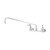 T&S Brass B-0230 Sink Mixing Faucet 18" swing nozzle wall mounted 8" centers on sink faucet with 1/2" IPS eccentric flanged female inlets