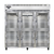 Continental Refrigerator 3F-SS-GD-HD 78" W Three-Section Glass Door Reach-In Freezer - 115 Volts