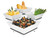 Cal-Mil SR1010-13 19"W x 19"D x 11"H Square Black Melamine Gourmet Quad Bowl Display