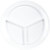Carlisle KL20302 8 3/4" Dia. Plastic White Round Kingline 3-Compartment Plate