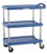 Metro MY1627-34BU 31.5" W x 18.31" D x 35.5" H Blue Plastic Shelf myCart Series Utility Cart