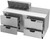 Beverage Air SPED60HC-08-4 60" W Two-Section Four Drawer Sandwich Top Refrigerated Counter
