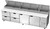 Beverage Air DPD119HC-4 119" W Four-Section Two Door Two Door Pizza Top Refrigerated Counter