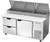 Beverage Air DPD67HC-2 67" W Two-Section One Door One Door Pizza Top Refrigerated Counter