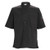 Winco UNF-9KM Black Broadway Ventilated Shirt with Chest Pocket