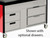 Lakeside 764  Breakfast/Snack Cart Black Laminate Flat Top Adjustable 65"W X 12"H Overhead Graphic Banner On Stainless Steel Posts 65-1/2"W X 35-1/2"D X 80"H