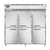 Continental Refrigerator D3RNSSPTHD 78"W Three-Section Steel Door Designer Line Refrigerator