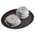 Cambro 2500CT138 19.25" x 23.13" Fiberglass tavern Tan Oval Camtread Serving Tray - 6/Case