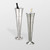 American Metalcraft HMWBSTND 6.13" Dia. x 23.75" H Silver Stainless Steel Wine Bucket Stand
