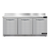 Continental Refrigerator SW72NBS-FB 72"W Three Door Stainless Steel Work Top Refrigerator With 5 1/2"H Backsplash