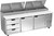 Beverage Air DPD93HC-3 93" W Three-Section Two Door Two Door Pizza Top Refrigerated Counter