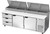 Beverage Air DPD93HC-3 93" W Three-Section Two Door Two Door Pizza Top Refrigerated Counter