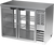 Beverage Air BB48HC-1-FG-PT-S-27 48"W Two-Section Glass Door Refigerated Pass-Thru Back Bar Open Food Rated Refrigeration