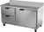 Beverage Air WTFD60AHC-2-FIP 60"W Two Drawer and One Door Stainless Steel Worktop Freezer With 4" Foamed-In Place Backsplash