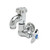T&S Brass B-2301 Sill Faucet wall mount single hole Eterna cartridge 4-arm handle with blue color coded index