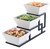 Cal-Mil 3404-13 6-1/2"W x 19"D x 12"H Square Black Melamine Union Bowl Display
