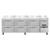 Continental Refrigerator RA93NBS-D 93"W Six Drawer and One Door Stainless Steel Refrigerated base Worktop Unit With 6"H Backsplash