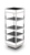 Eastern Tabletop Q950GGBKS 19-3/4"W x 19-3/4"D x 63"H Black 18/10 Stainless Steel Mobile Buffet Display System