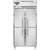 Continental Refrigerator D2RSESNSAHD 36.25" W Two-Section Stainless Steel Door Reach-In Designer Slim Line Refrigerator