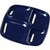 Carlisle 4398635 10.3"W x 9.58" D x 0.85"H Melamine Blue Rectangle School Compartment Tray