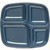 Carlisle 4398635 10.3"W x 9.58" D x 0.85"H Melamine Blue Rectangle School Compartment Tray