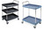 Metro BC2030-3DBL Black Deep Ledge Utility Cart Adjustable Polymer Shelves 32-3/4"W x 21-1/2"D x 41"H