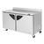 Turbo Air TWF-60SD-N 60.25"W Two-Section Stainless Steel Door Super Deluxe Worktop Freezer