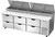 Beverage Air DPD93HC-6 93" W Three-Section Pizza Top Refrigerated Counter