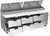 Beverage Air DPD93HC-6 93" W Three-Section Pizza Top Refrigerated Counter