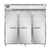 Continental Refrigerator D3RNSA 78" W Three-Section Stainless Steel Door Reach-In Designer Line Refrigerator