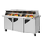 Turbo Air TST-72SD-30-N-DS 72.63" W Three-Section Three Door Super Deluxe Sandwich/Salad Mega Top Unit with Dual Sided Lids